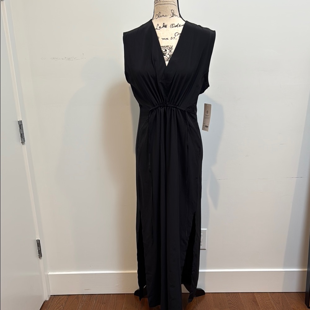 NWT Athleta Black V-Neck Wrap Maxi Dress